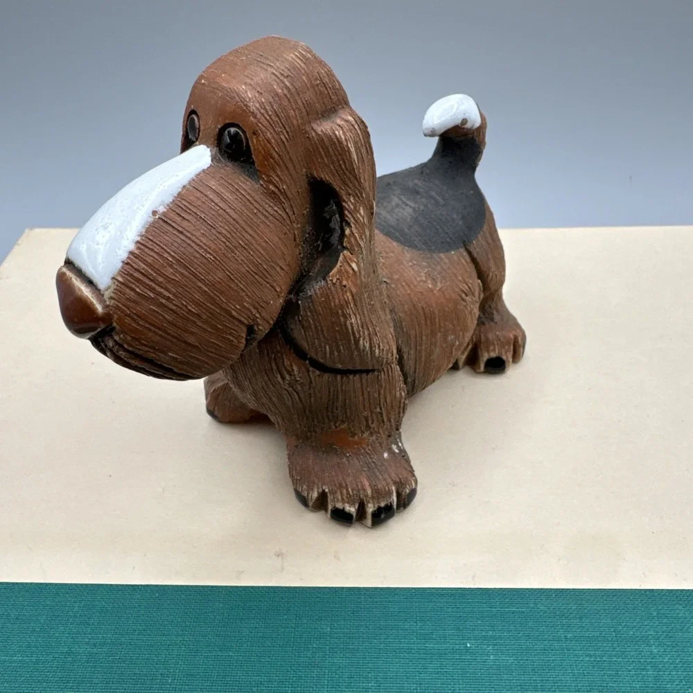 Vintage Artesania‎ Rinconada Basset Hound Dog Pottery Sculpture Figurine Retired